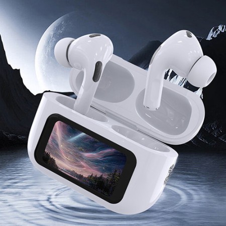 A9 Pro Earphone Touch Screen Wireless Bluetooth 5.4 Headphone ANC/ENC Noise Cancelling I