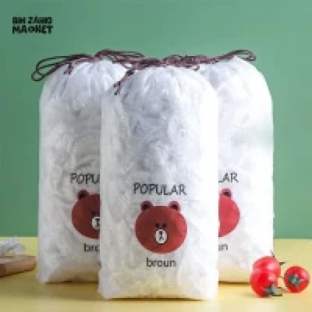 (300 Pcs) Disposable Food Cover Plastic Wrap Elastic Food